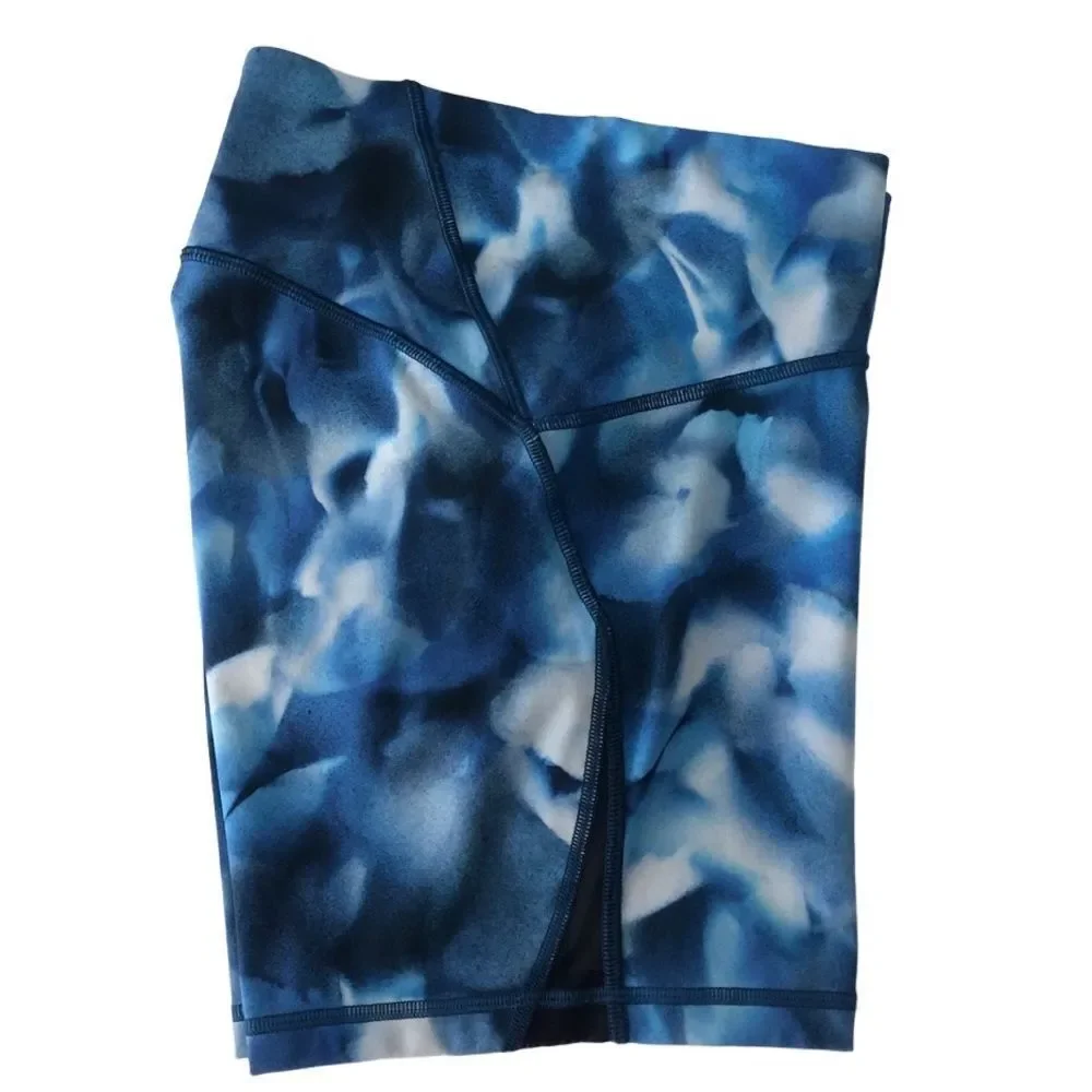 Lululemon Train Times Short 6” Inseam Mini Blush Blossom Alpine White Blue Sz 8